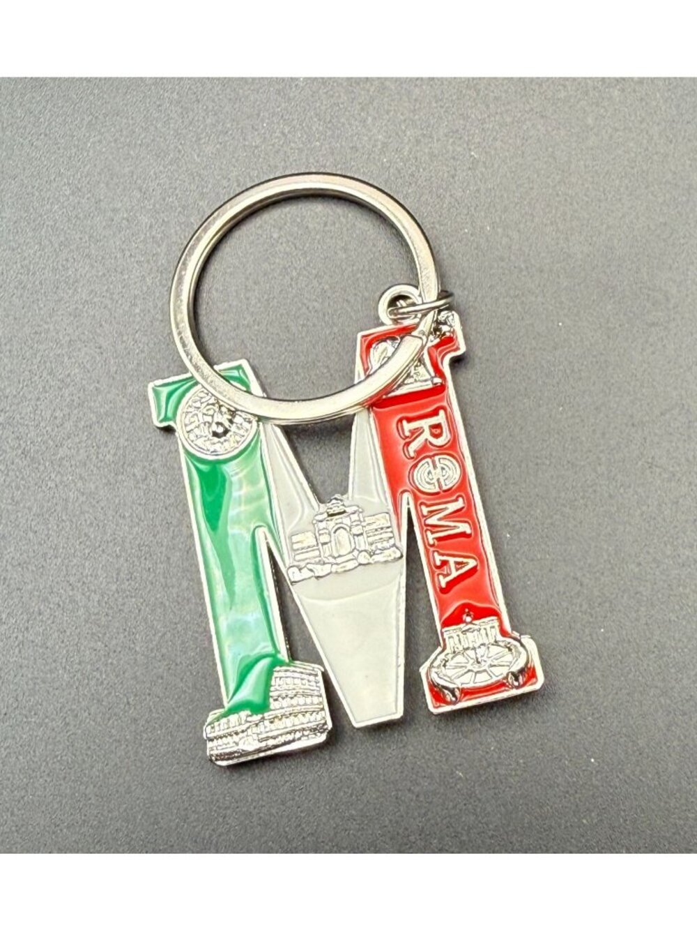 Roma Italia "M" Metal Souvenir Keychain